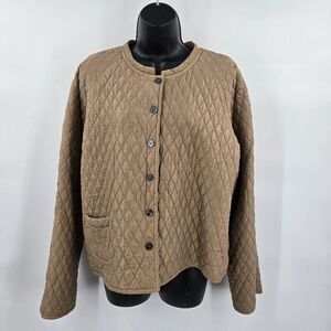 Kiko Comfortable Clothes Silk Jacket Size S/M Small Medium Quilted Button Up